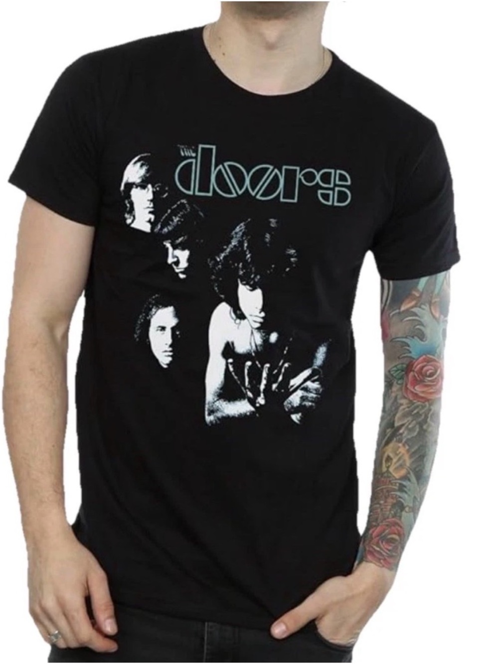 NWT! Authentic 2013 The Doors Gray Retro band Graphic t-shirt Adult Size XL